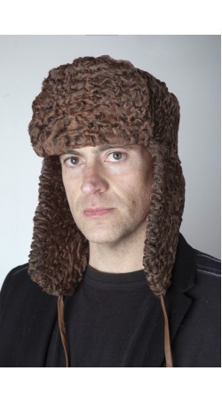 Brown karakul lamb fur hat – Russian Style